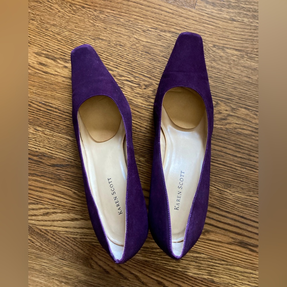 Karen Scott purple suede heels, sz 9.5